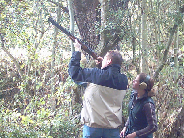 Clay Pigeon Stand in the Forest